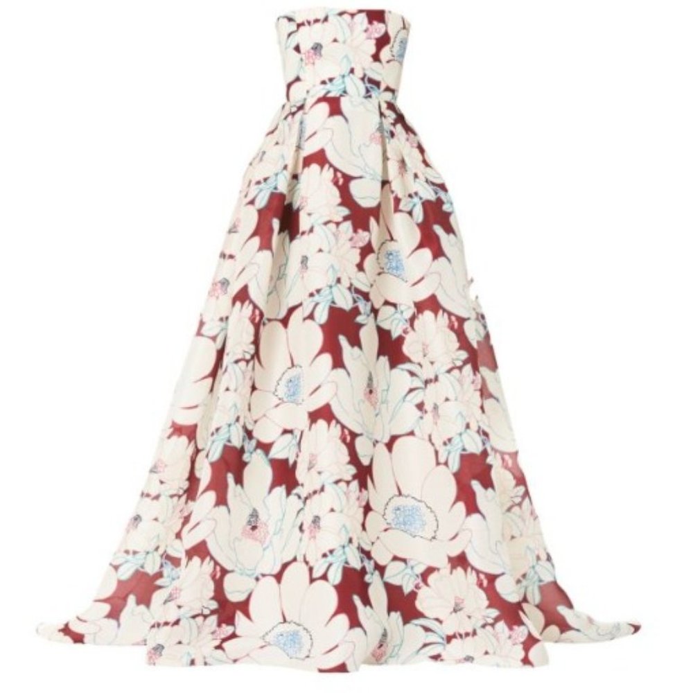 CAROLINA HERRERA Floral Silk Ball Gown